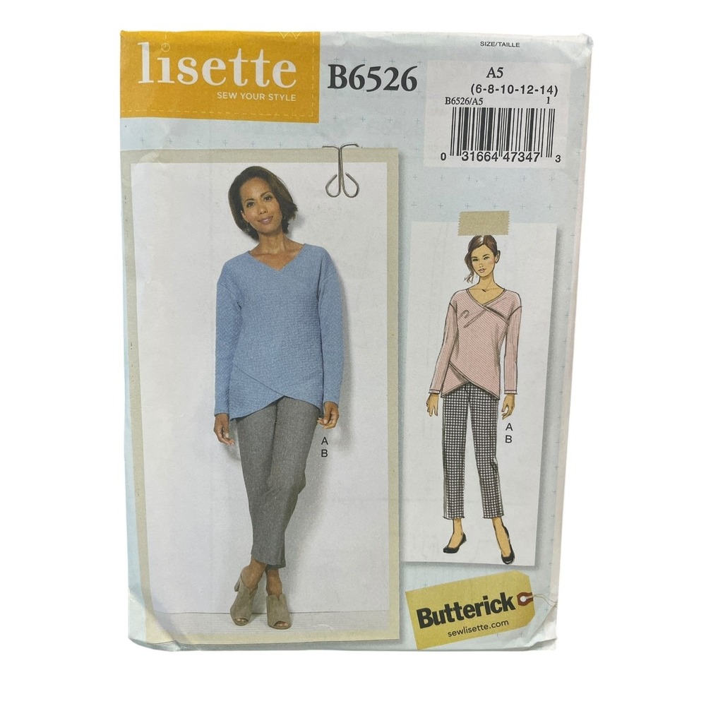 Lisette B6526 Top and Pants Sewing Pattern Size 6-14 Modern Style